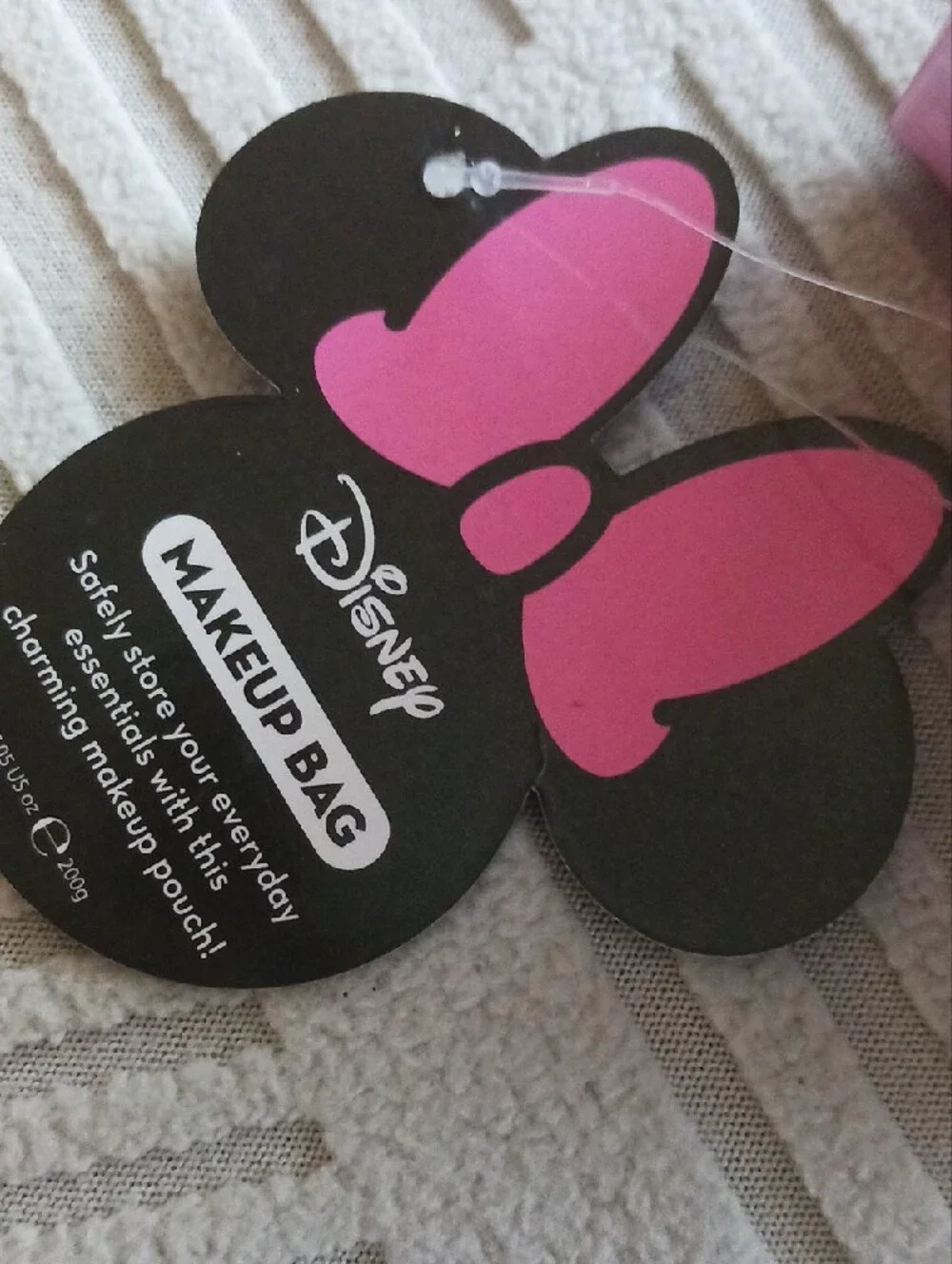 Disney Pink and Black Minnie Bow Cosmetic Bag